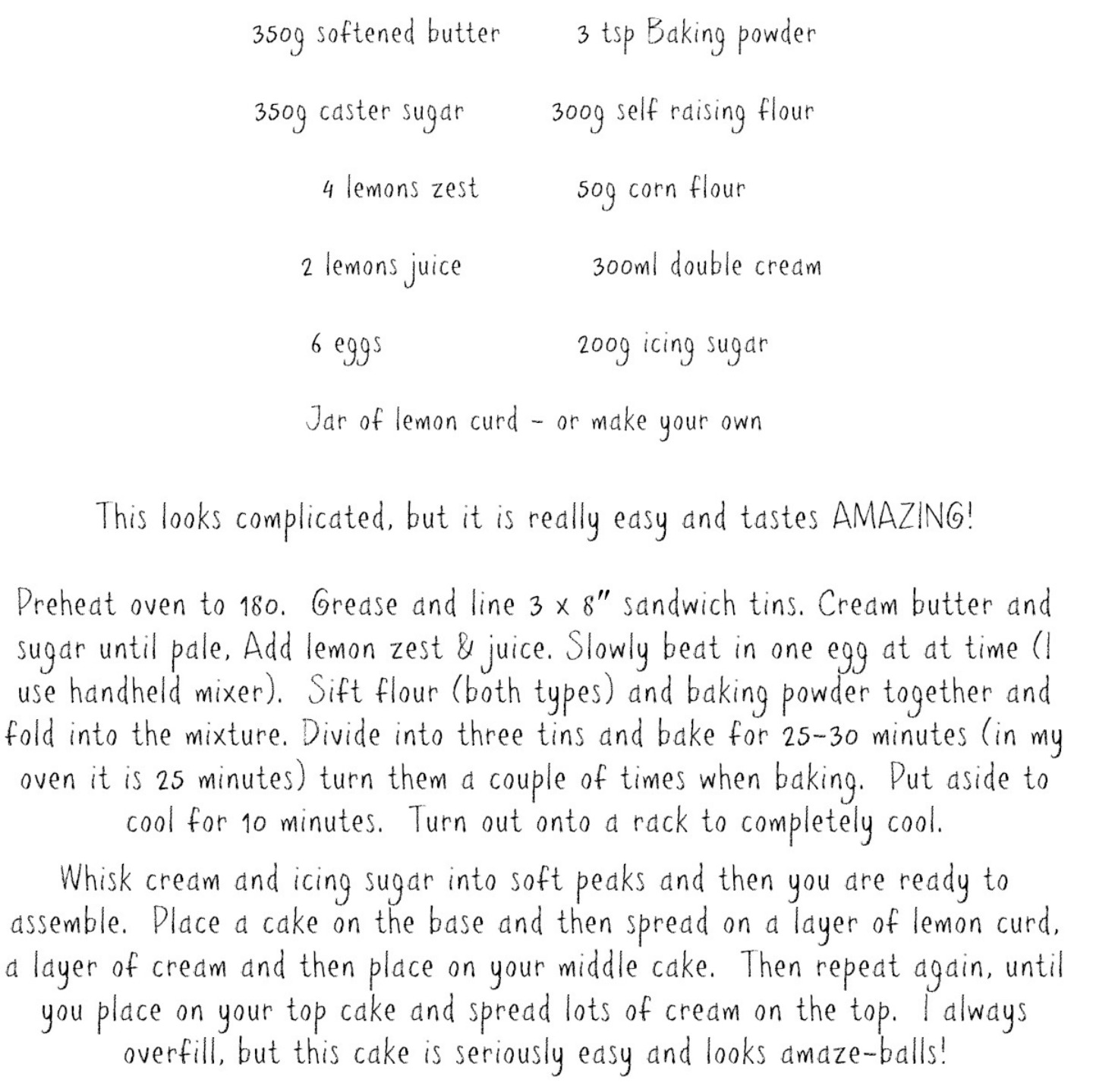 Lemon Drizzle recipe