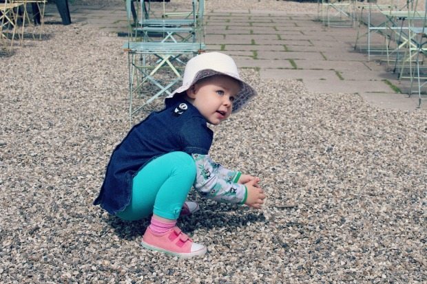 Panda denim dress for girls