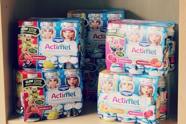 actimel bottles