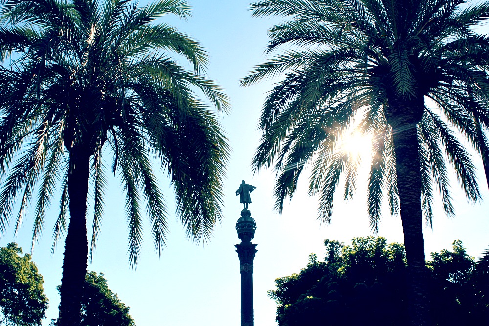 Trees and statue