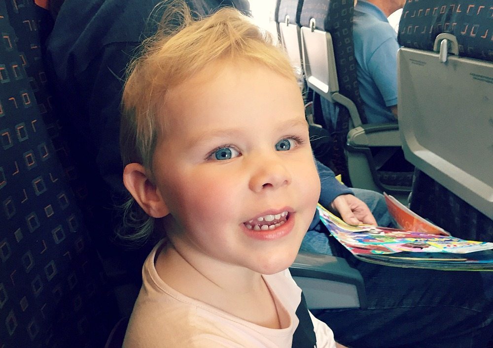 on the plane